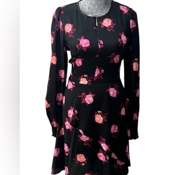 Kate Spade Black Dress with Pink Floral Design 14 - Picture 3 of 14